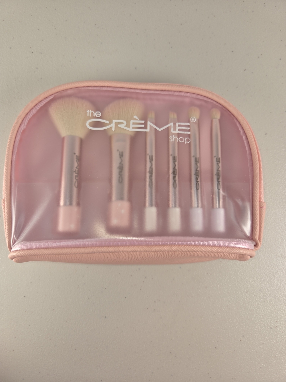 The Crème Shop Pink Travel Brush Set with Carry Pouch